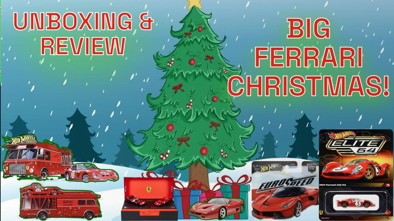 Big Ferrari Christmas! Heritage Set, Inno64, Team Transport, Elite 64, F50, F40 Hot Wheels Unboxing