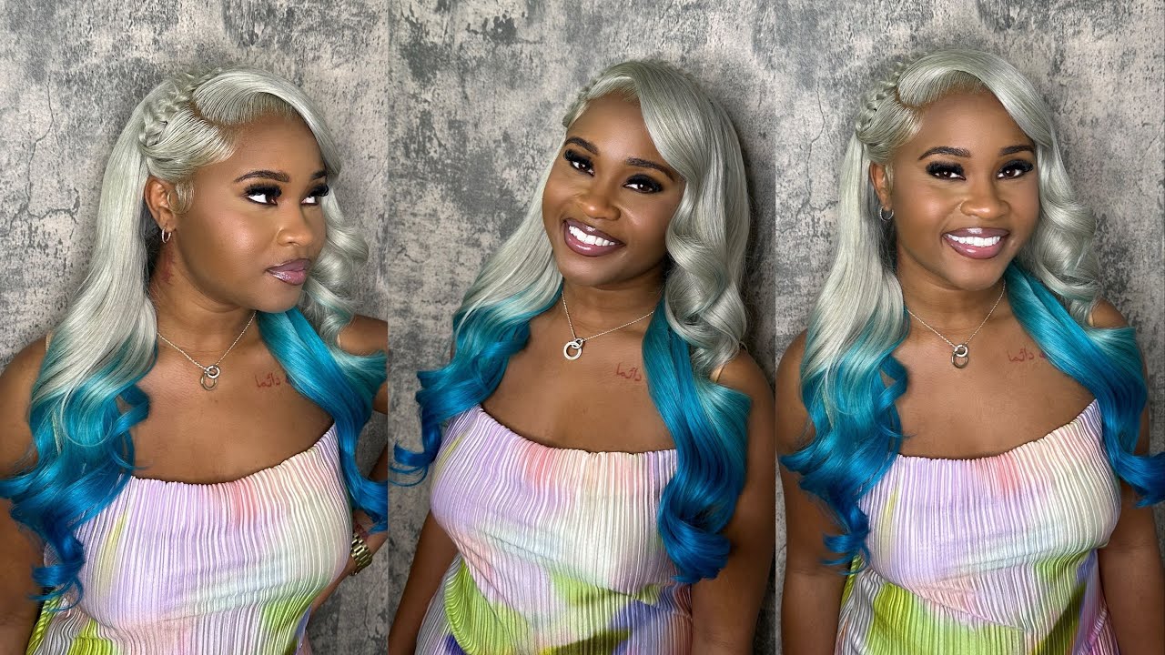 Gray Blue Ombre Wig 🩶💙 | How to Butterfly Braid | Dorsanee Hair