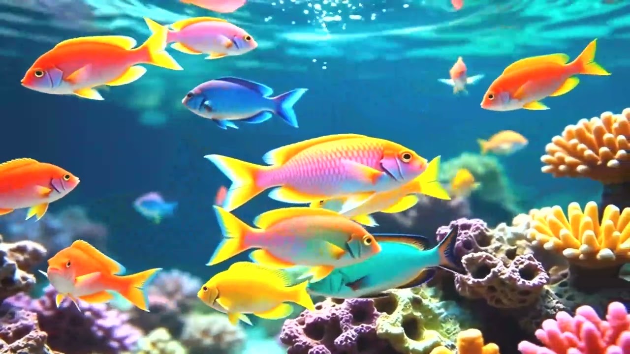 Deep Sleep Aquarium 4K  Relaxing Music for Stress Relief