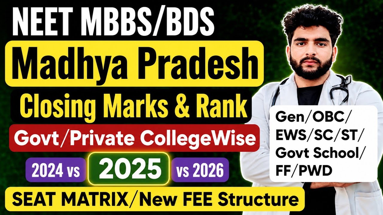Madhya Pradesh Neet 2026 Expected Cutoff Govt Private Colleges & CategoryWise Fee Str Seat Matrix