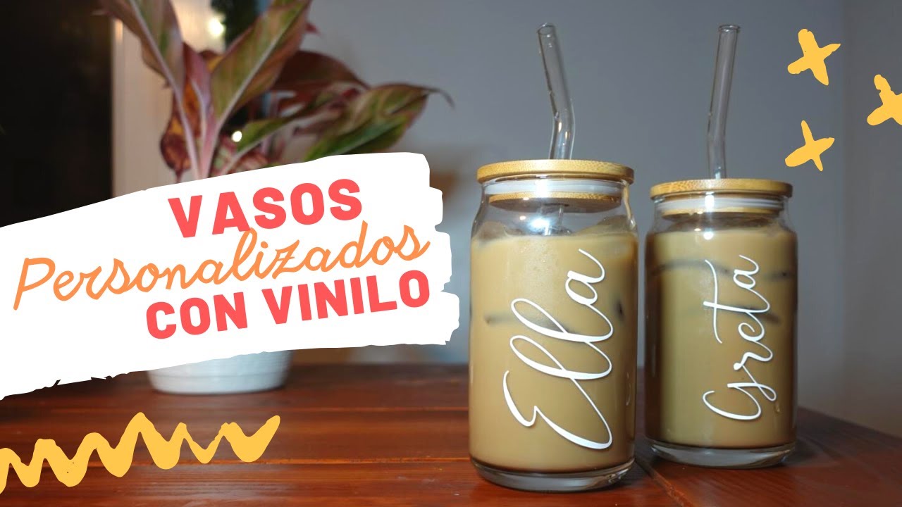 TUTORIAL / Vasos personalizados con vinilo / Cricut / Super f&aacute;cil / beer glass /can glass cup vinyl