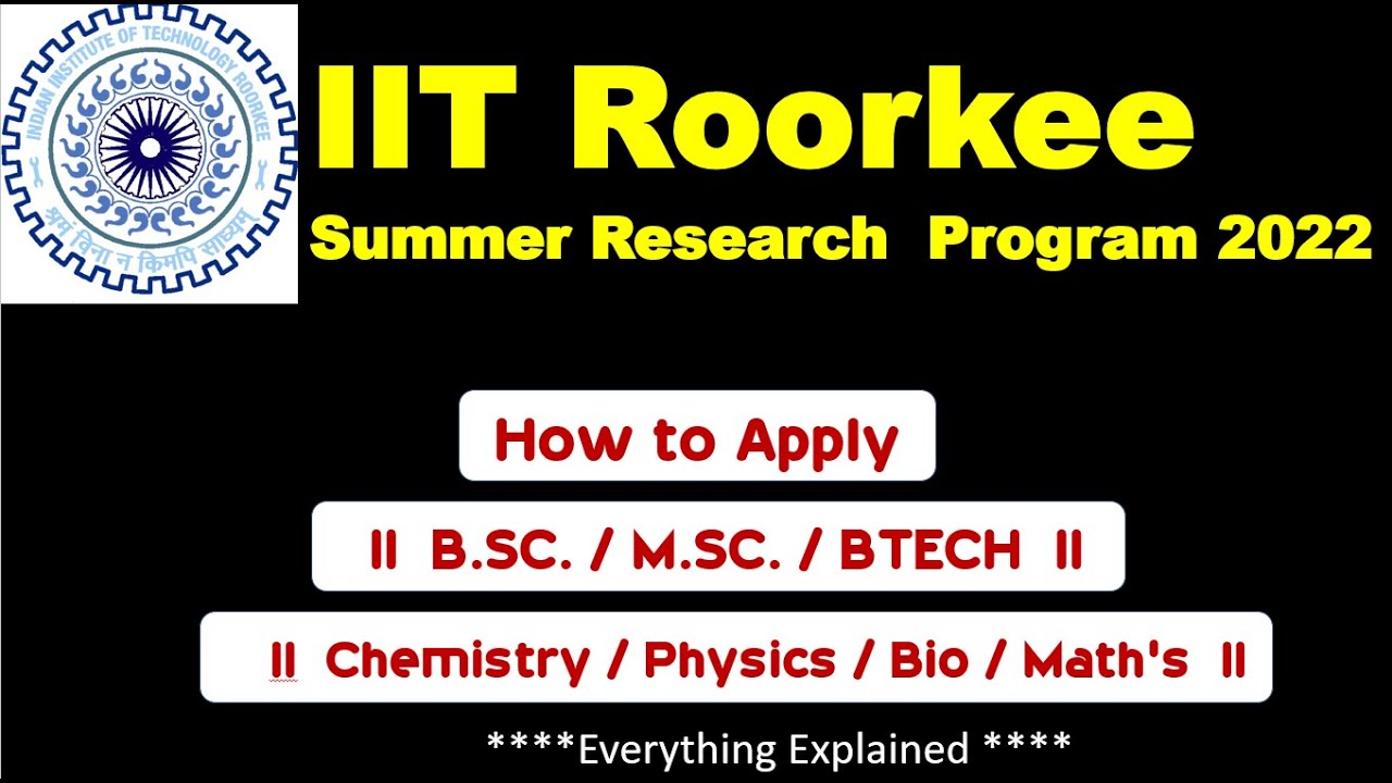 IIT ROORKEE INTERNSHIP/Stipend- 10000-/PA B.Sc./M.Sc. How to Apply #IITROORKEE#internship2022science