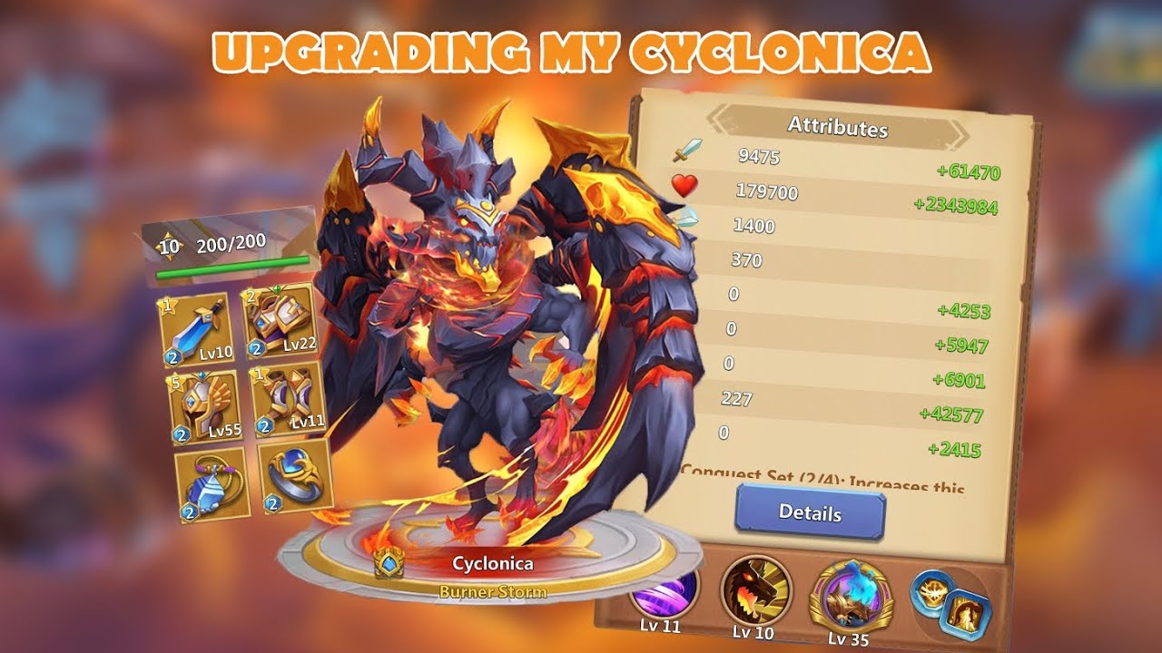 Castle Clash F2P - Finally I Got Him. Upgrading My Cyclonica !!!