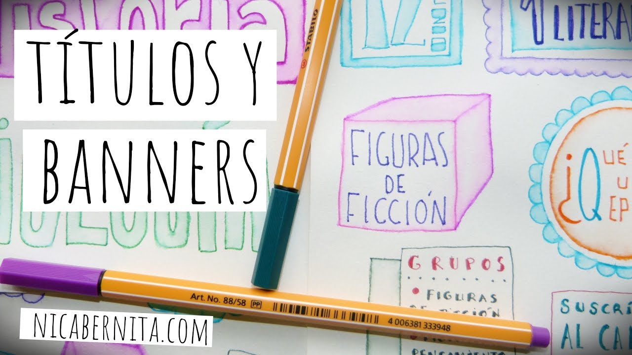 IDEAS PARA DECORAR CUADERNOS Y TRABAJOS ESCOLARES: títulos, banners y marcos