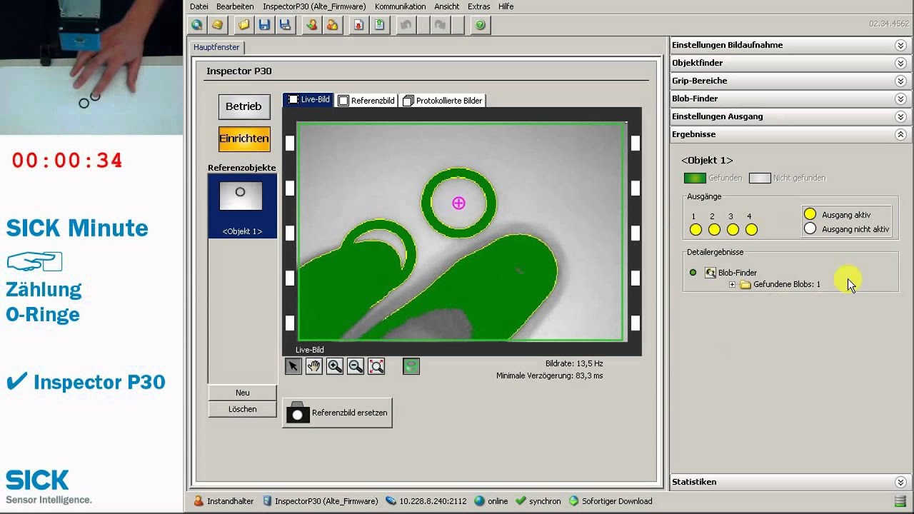 O-Ringe zählen mit Vision-Sensor INSPECTOR P30 von SICK | SICK AG