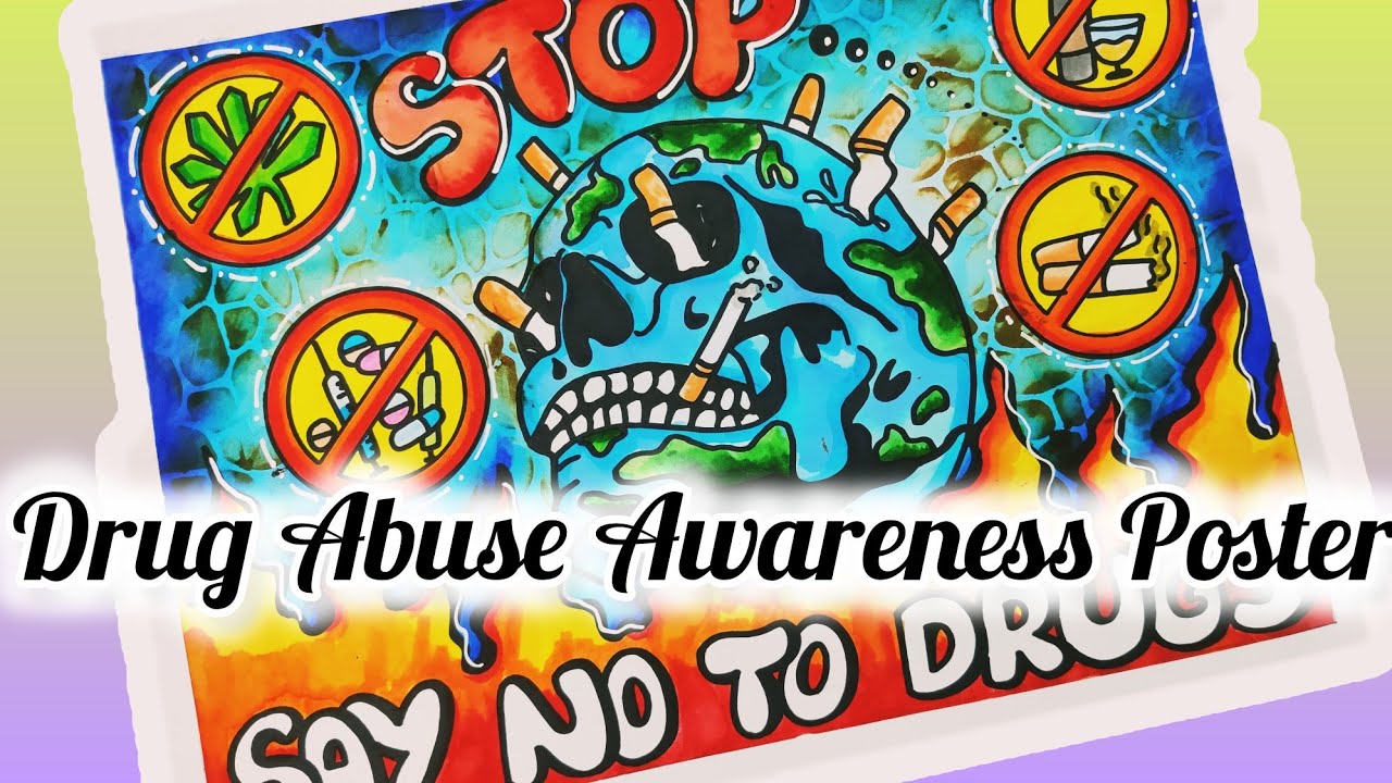 International day against drug abuse drawing/drug abuse awareness poster/Drugs poster
