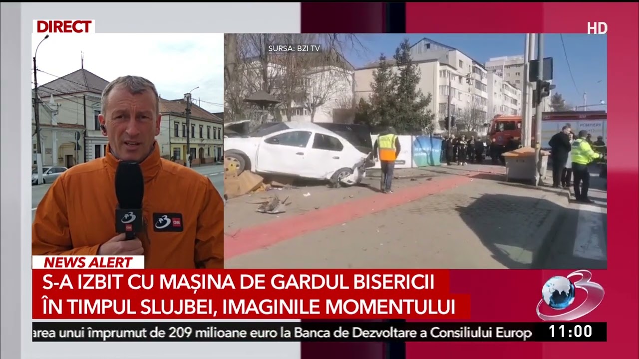 Accident grav în Iaşi, două maşini au spulberat gardul unei biserici, chiar în timpul slujbei