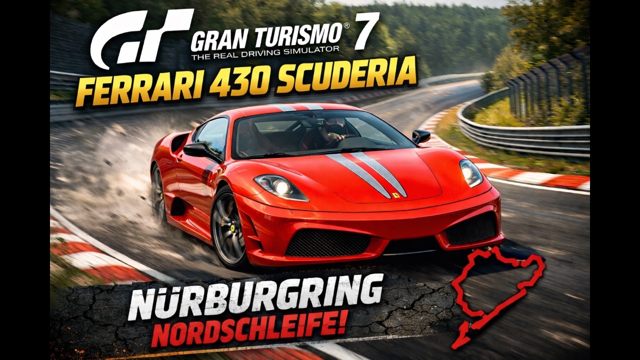 4K. Gran Turismo 7 Nürburgring Nordschleife: Ferrari 430 Scuderia - 2 laps (7:11.567/7:08.412)