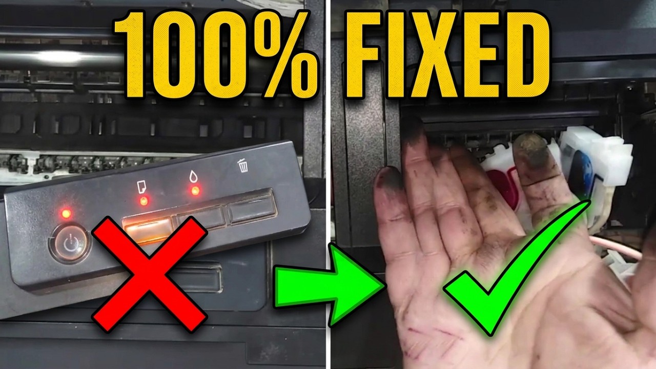 How To Fix epson l1800 light blinking error repair