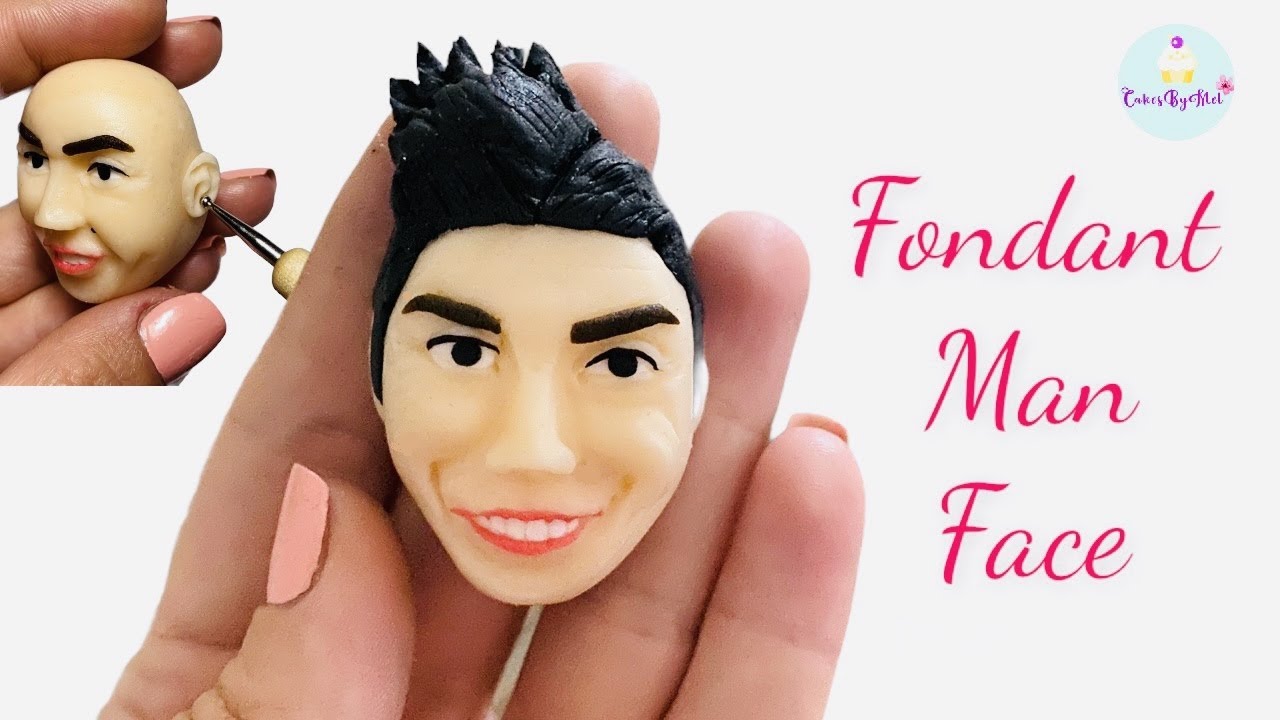 How to Make a Fondant Face Step by Step - Sugar Paste Face Tutorial - Fondant Man Face Tutorial