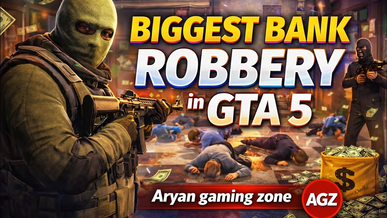BIGGEST BANK ROBBERY in GTA 5 😱 | Full Heist Chaos 🔥 | Aryan Gaming Zone