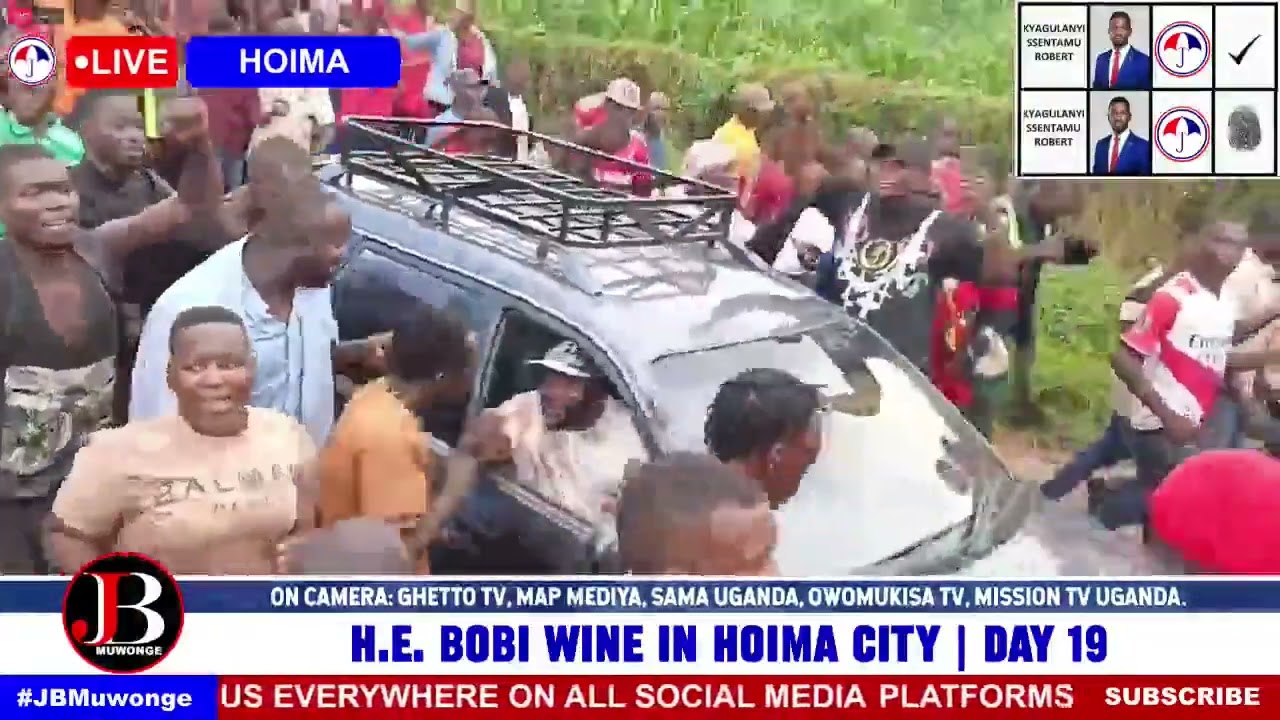Bobi Wine Shuts Down Hoima City amdist Hundreds of Security