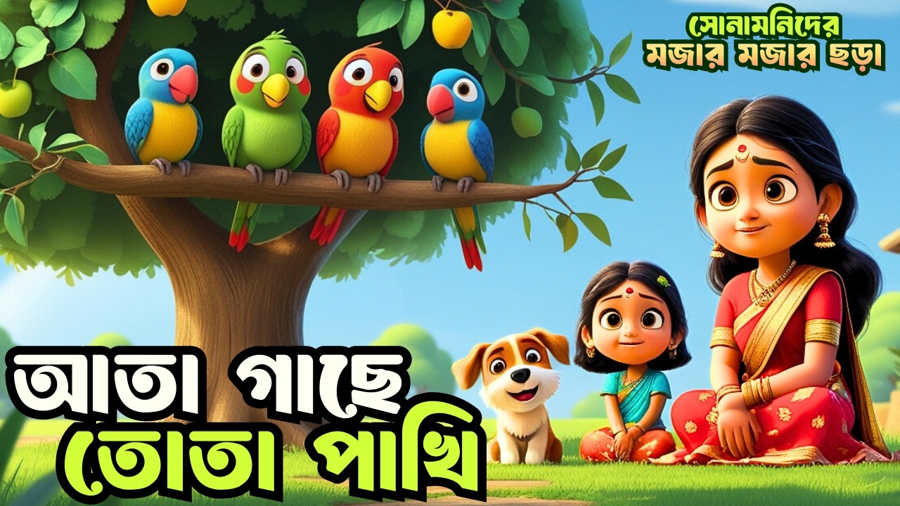 Ata Gache Tota Pakhi + Foring Babur Biye | Bangla Rhymes | Bangla Chora | ছড়া গান | Shonamoni Rhymes