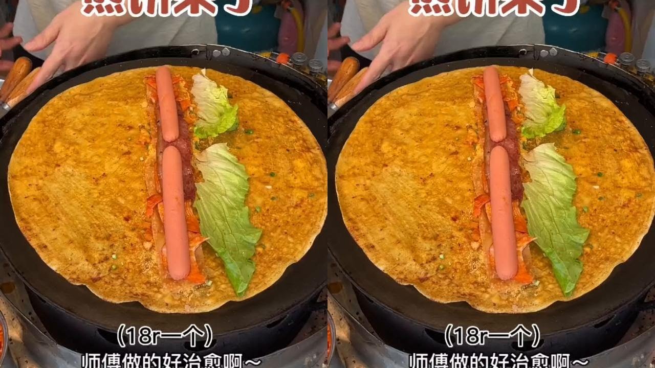 真七八年老师傅！光看过程都好舒心～这煎饼果子太治愈了！#煎饼果子 #路边摊美味 #教科书级别的煎饼果子 #煎饼高手 #街头美食