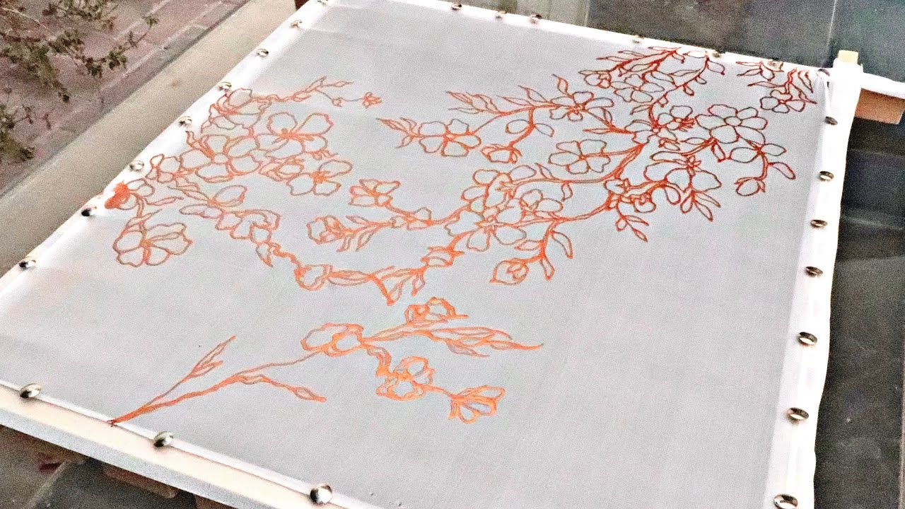 Silk painting | How to apply gutta on silk |Gutta outline technique #silkpainting #textiletechniques