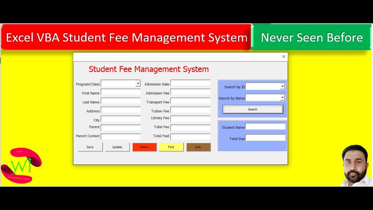 Excel tutoring | Excel VBA Student Fee Management System Part-1🚀