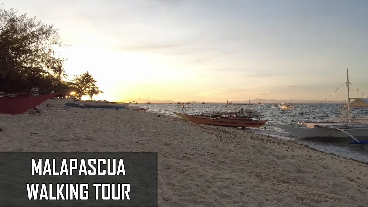 4K Walking Tour Bounty Beach at Sunrise: Malapascua Island, Cebu