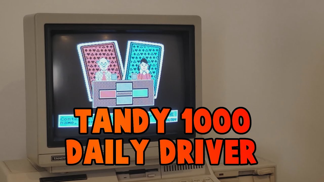 Tandy 1000 HX Daily Driver In 2020: Part 2 - Evening Gameplay...with a Twist!! #SepTandy