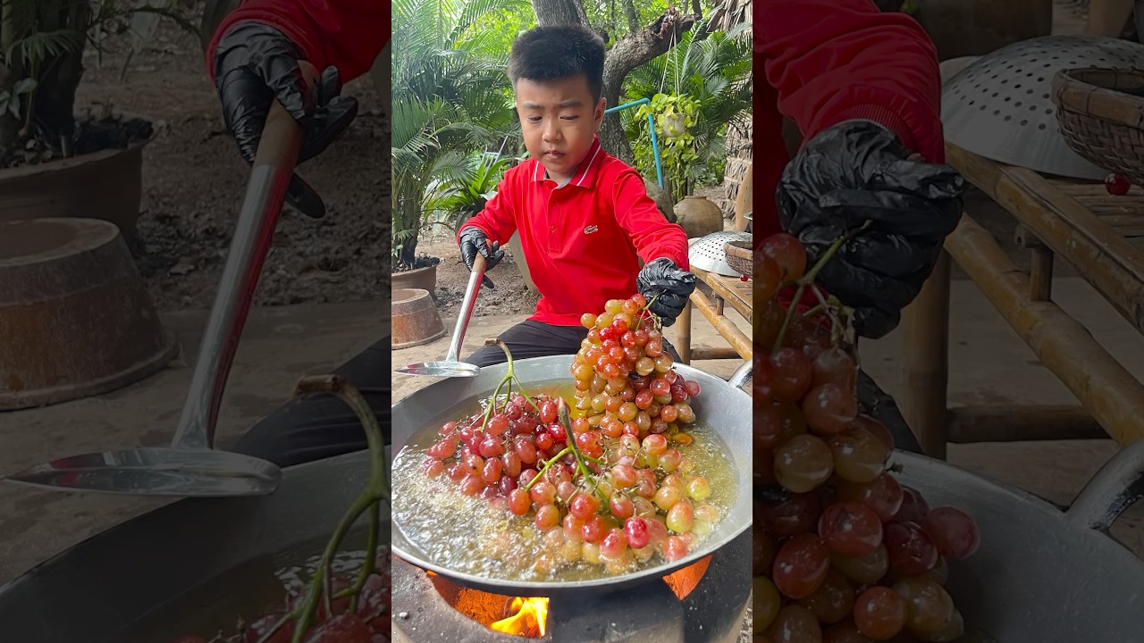 Yummy Mini grape 🍇 cooking 🧑🏿&zwj;🍳