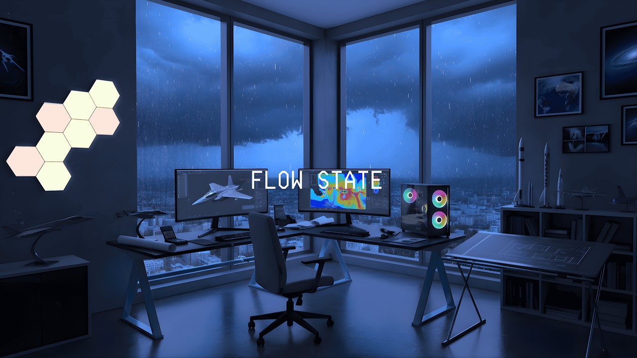 Late Night Aerospace Workflow 🌧️ Rainy Design Room | Lofi Focus Mix