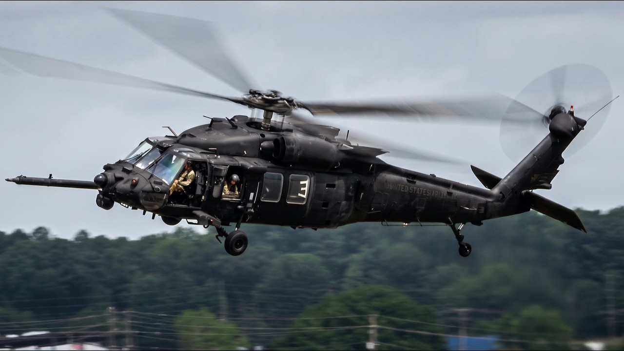 RARE! Two 160th Night Stalkers MH-60M Black Hawks Gas & Go at LZU Airport