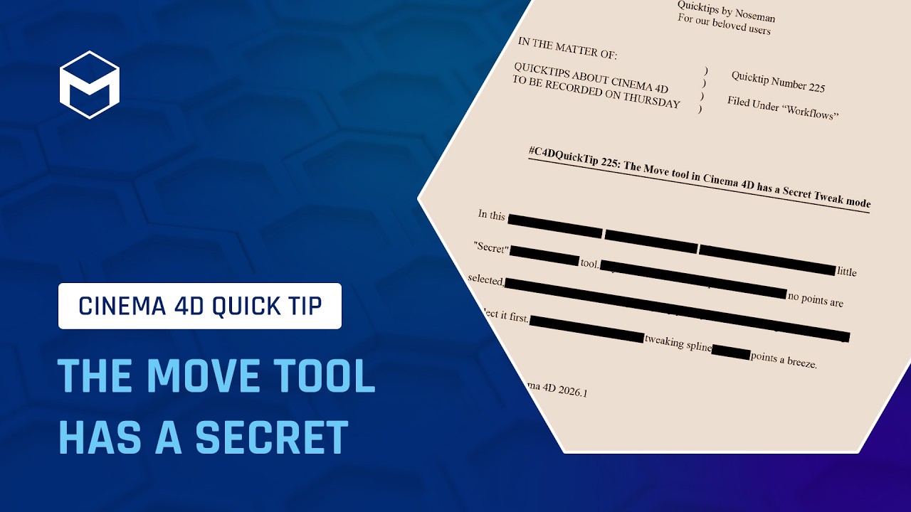 #C4DQuickTip 225: The Move tool in Cinema 4D has a Secret Tweak mode