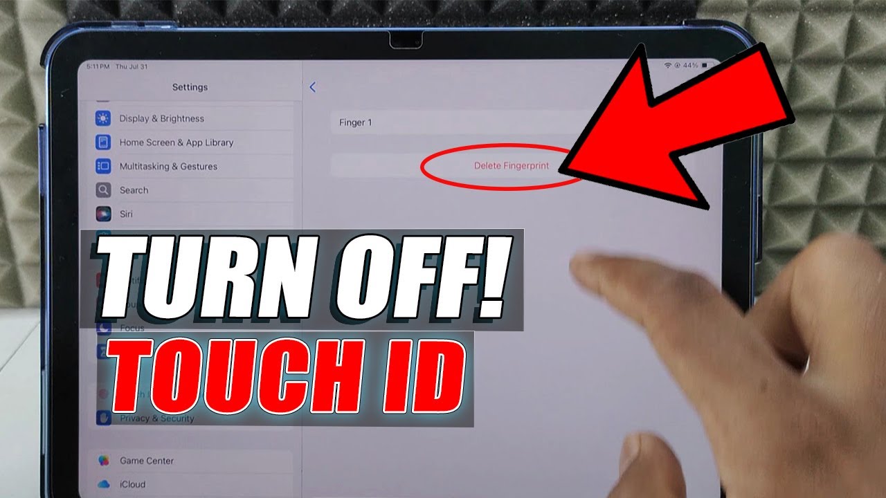how to turn off touch id on ipad?