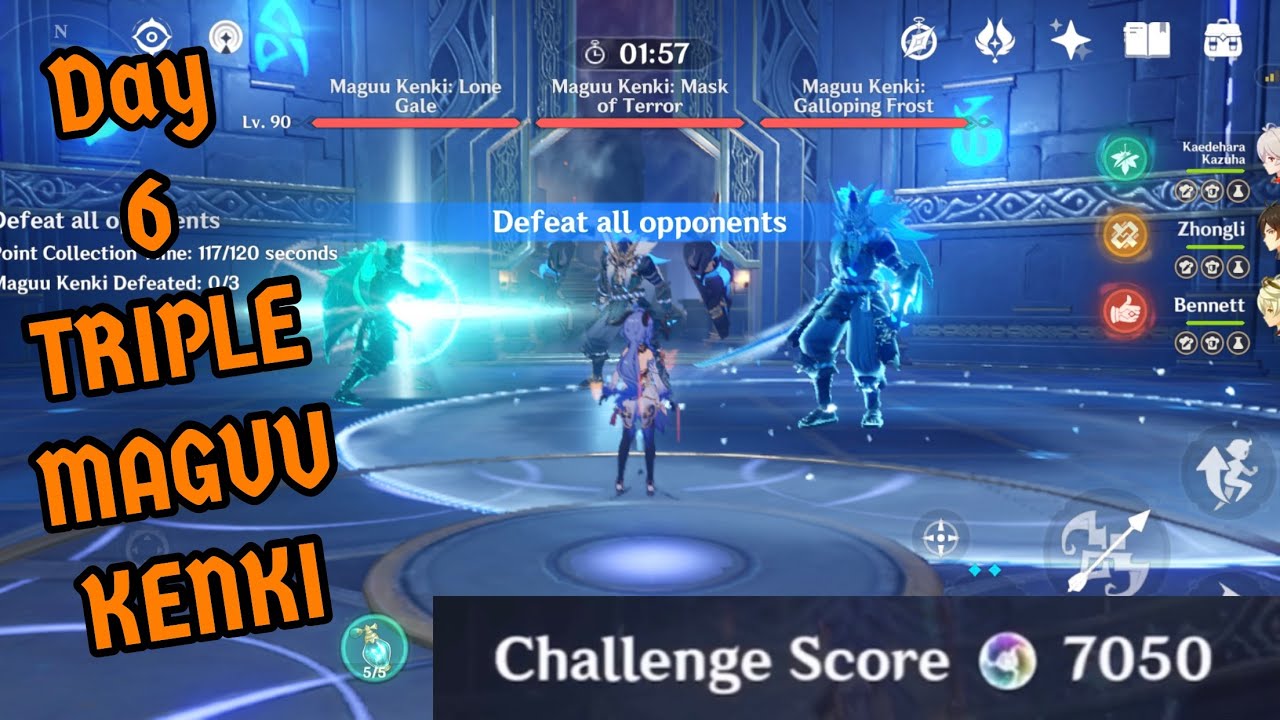 Legend of the Vagabond Sword DAY 6 TRIPLE Maguu Kenki 7050 MAX points Expert - Genshin Impact Mobile