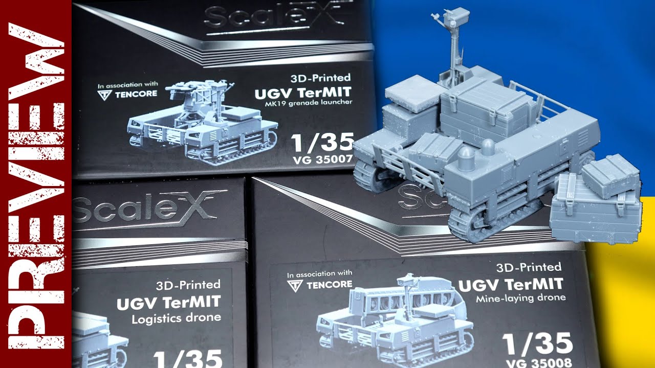 Украинские модели беспилотных летательных аппаратов TerMIT UGV, напечатанные на 3D-принтере (моде...