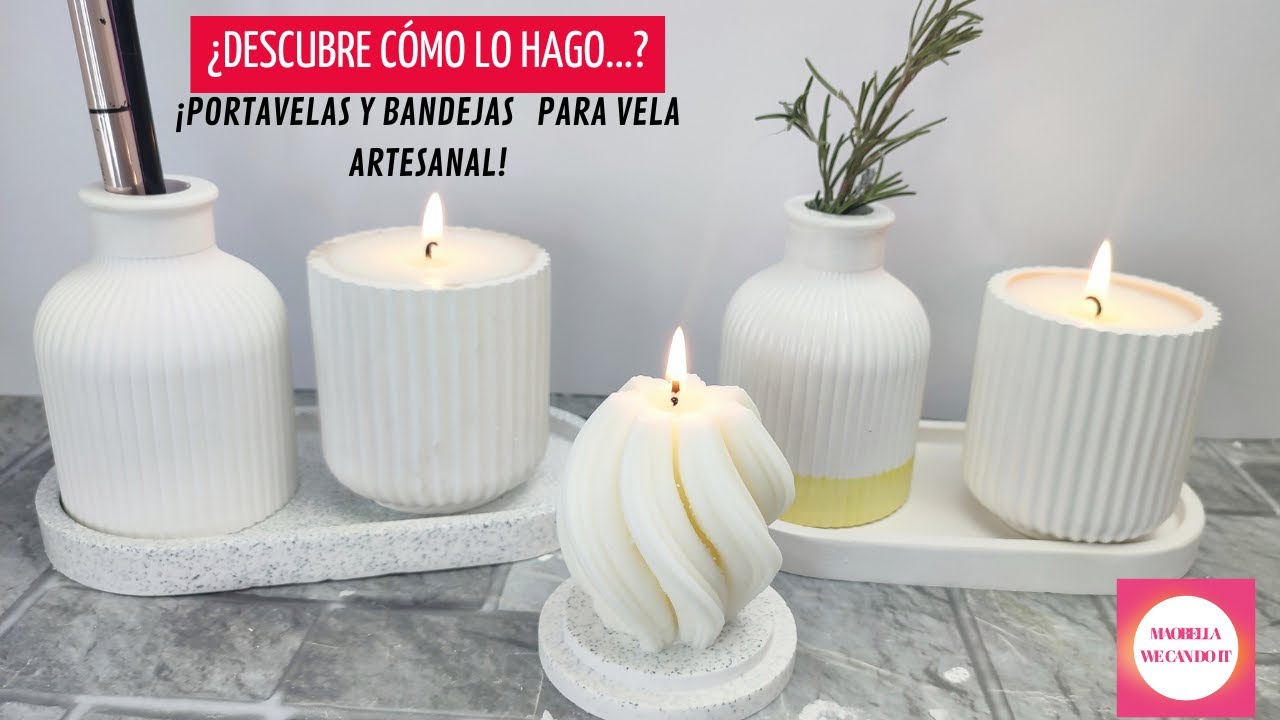 COMO HACER ENVASE Y PORTAVELA DE YESO PARA VELA ARTESANAL