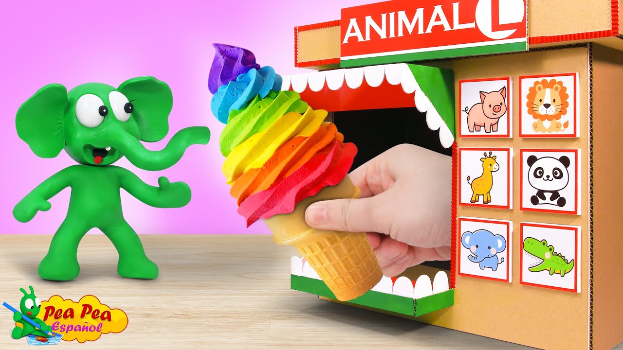 Pea Pea Explora la Máquina Expendedora Mágica de Animales 🐖🐘 Pea Pea Español