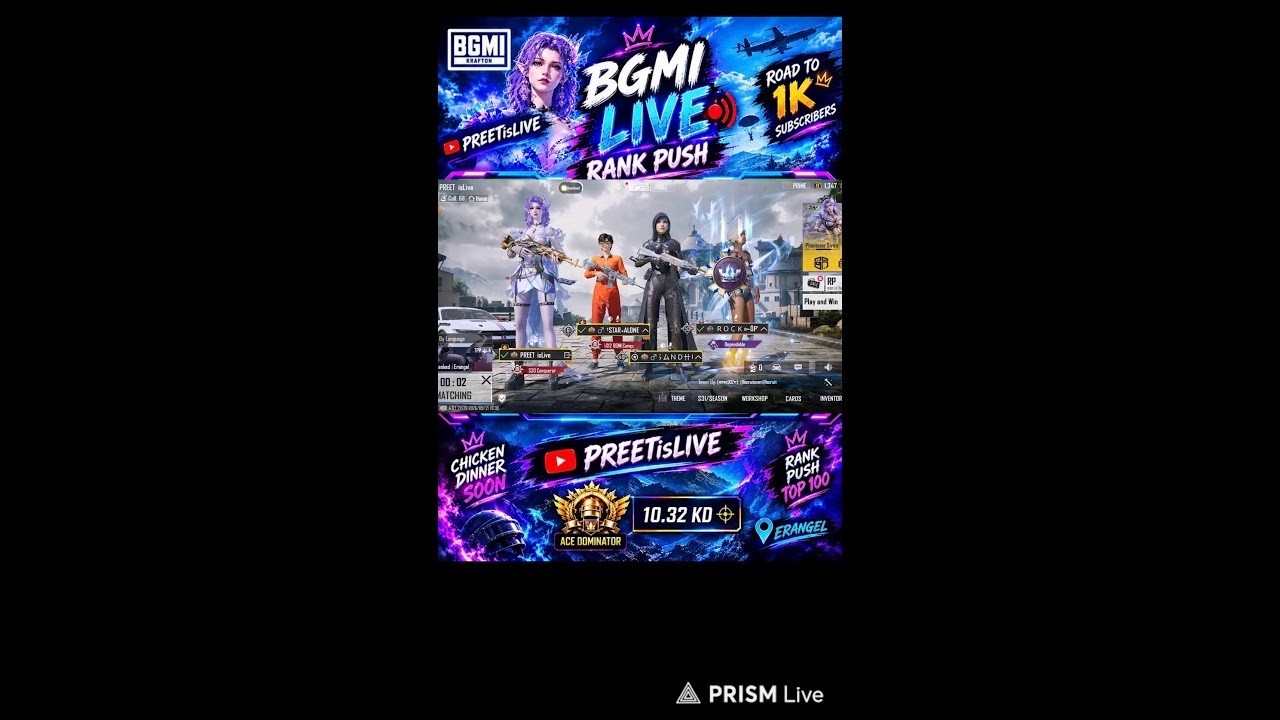 BGMI LIVE 🔴 DAY 3 RANK PUSH | ROAD TO 1K SUBSCRIBERS 🚀 | PREETisLIVE