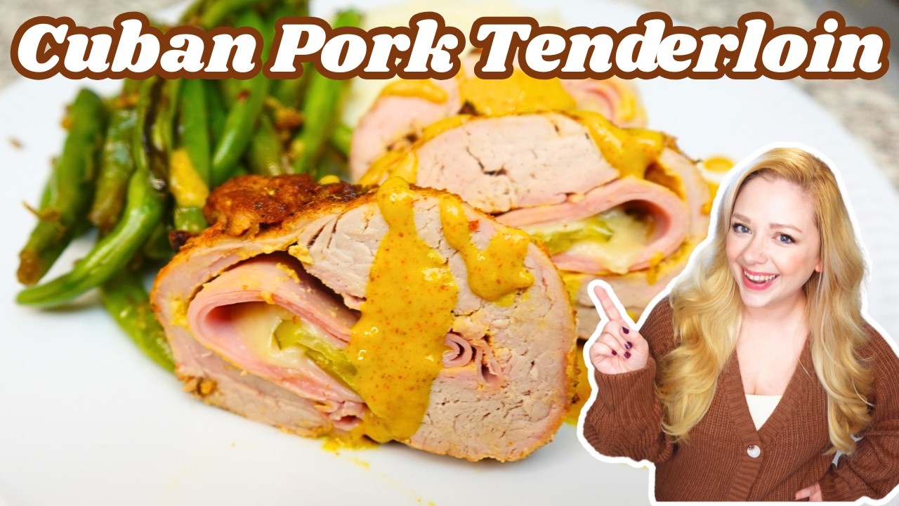 Cuban Stuffed Pork Tenderloin with Mojo Rub & Spicy Mustard Sauce