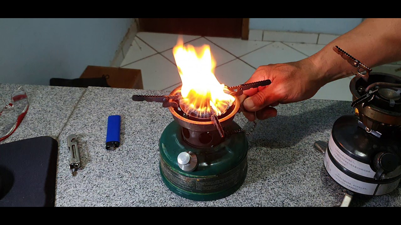 Como se iniciar a chama no fogão a gasolina comum de posto