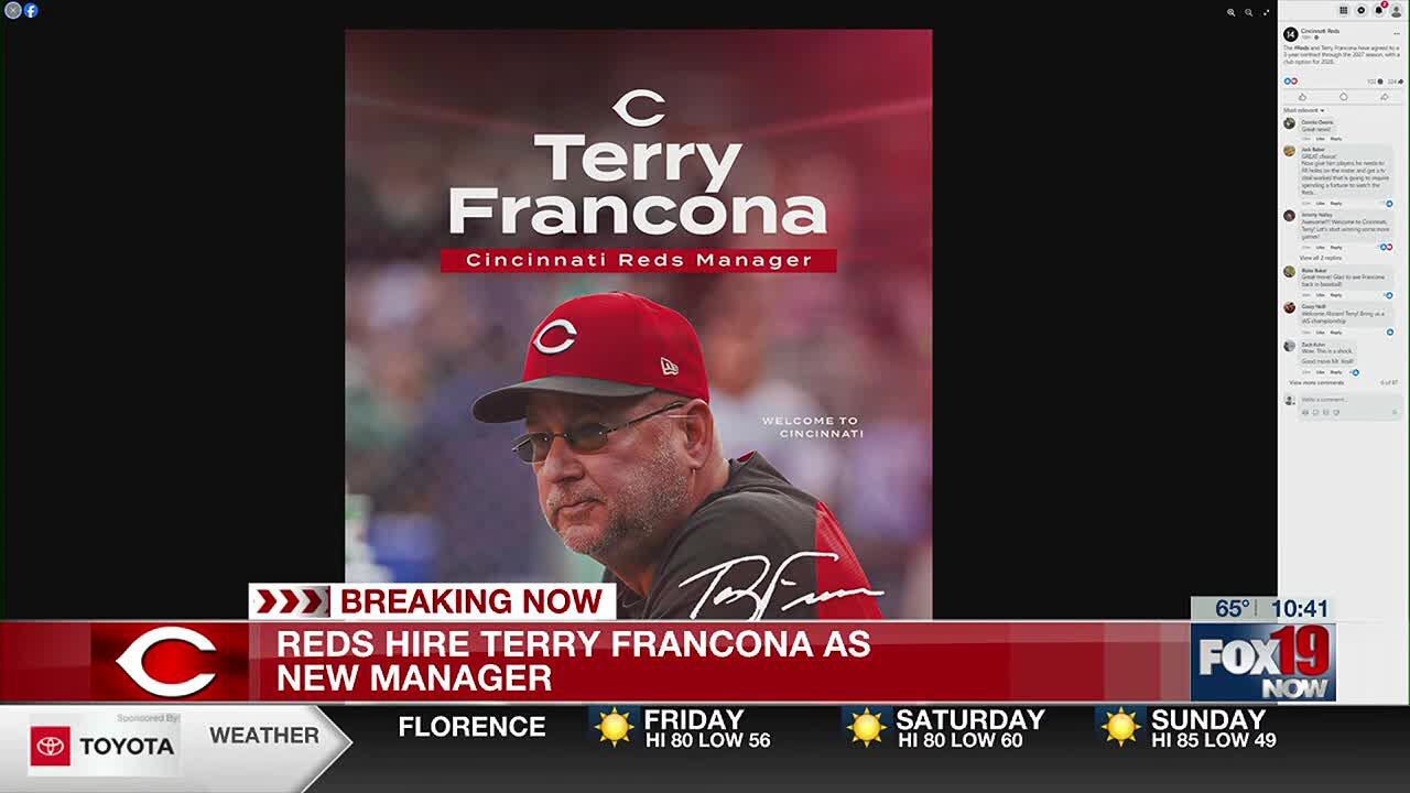 Reds announce new manager Terry Francona
