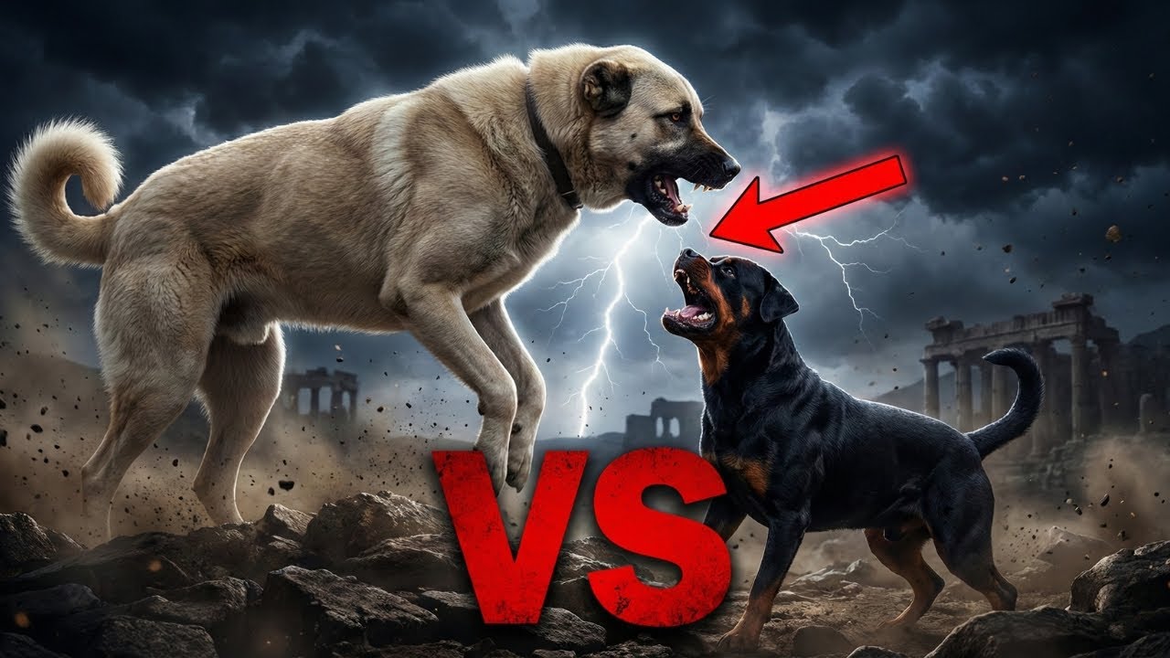 Rottweiler vs Kangal – Il Duello dei Cani da Guerra