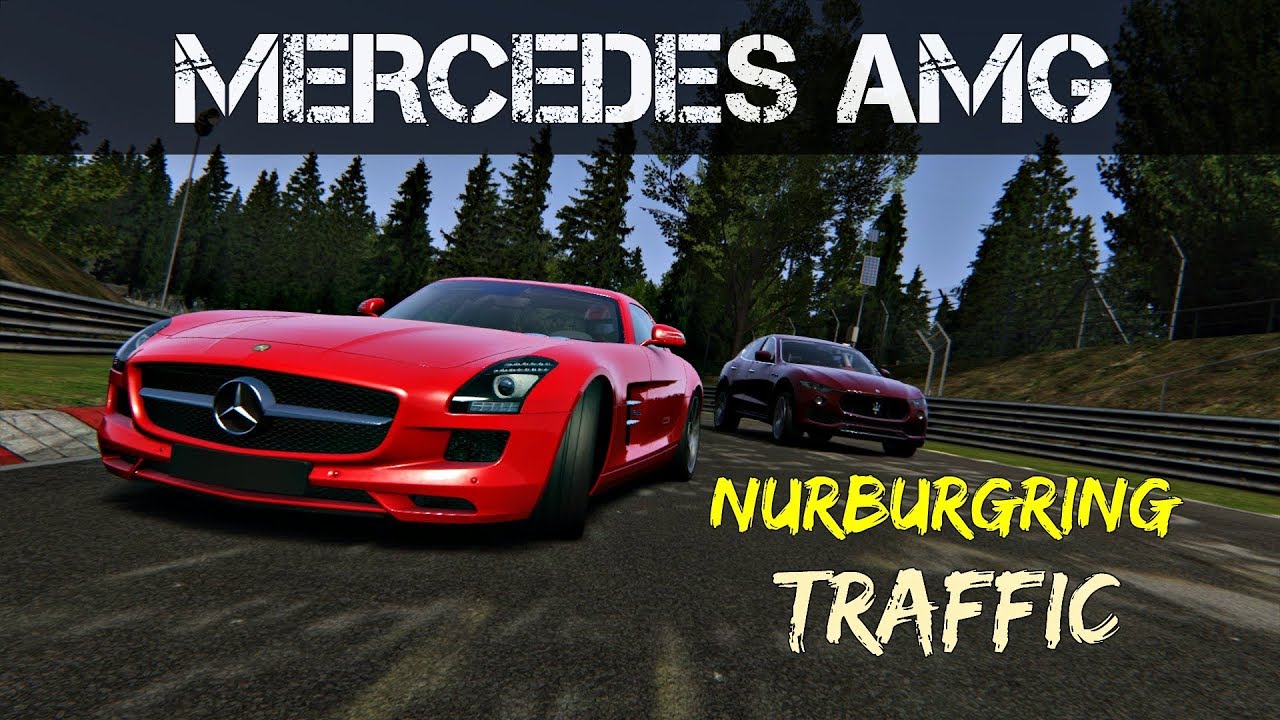 Assetto Corsa Mercedes AMG Drive With Traffic @ Nurburgring Trackday ! [ Wheel Cam ]