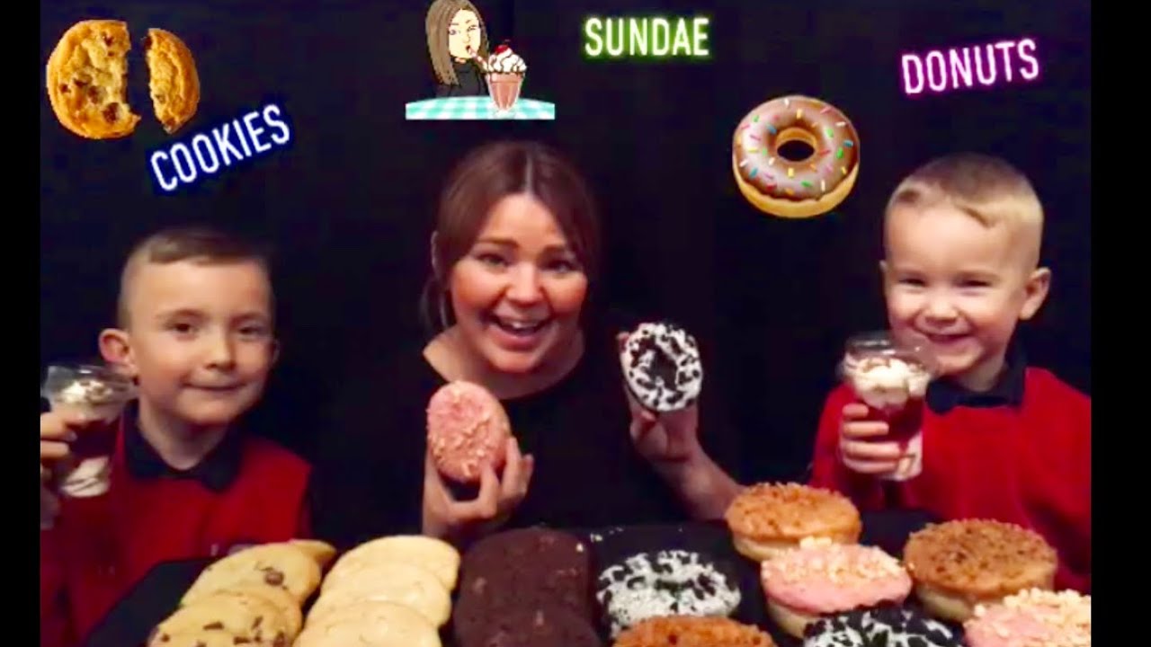 Mukbang donuts, cookies & sundaes
