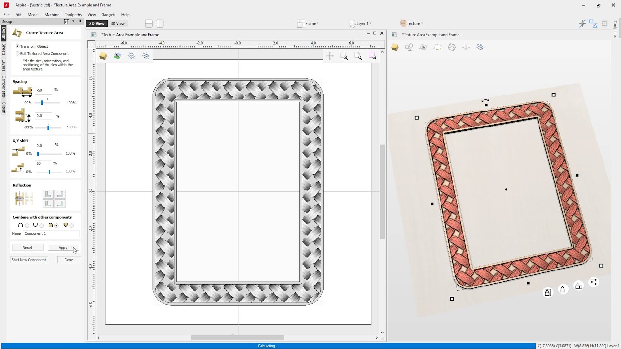 How to use the texture area tool in Aspire in Vectric software | Modeling Tools | V12 Tutorials