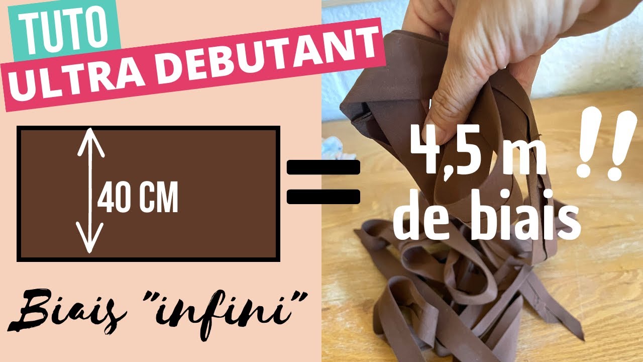 Fabriquer 4,5 m de biais en 2 coutures à partir d’un rectangle. Le biais « infini »