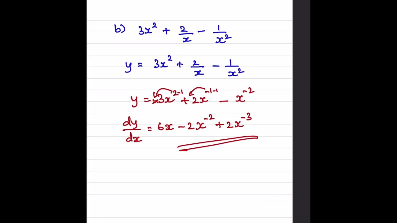 Differentiation: Differentiate with respect to x