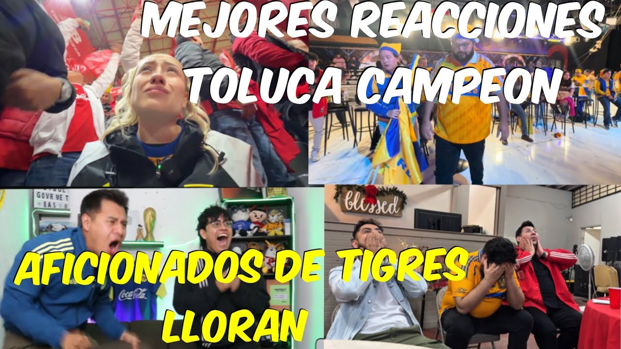 REACCIONES A PENALTIS FINAL TOLUCA VS TIGRES .  AFICIONADOS DE TIGRES SUFREN Y LLORAN