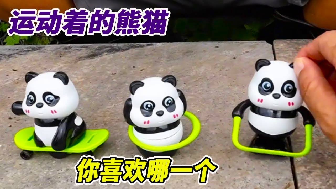 捕鱼笼里发现玩具零部件，修好后发现是跳绳的熊猫，还捡到转呼啦圈玩滑板的熊猫，运气太好！