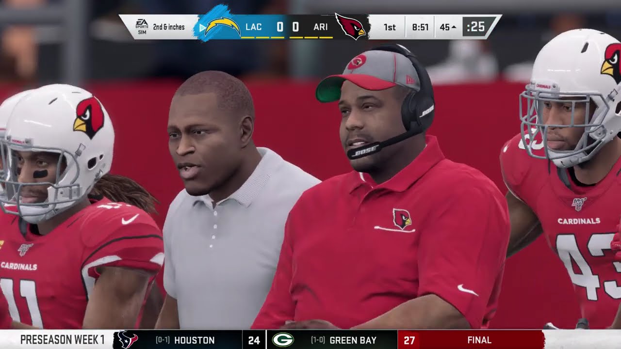 4K – Madden NFL 20 – 2019 – Preseason – Week 1 – Los Angeles Chargers at Arizona Cardinals