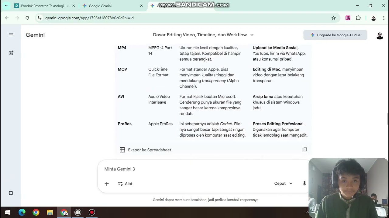 Adil : vidio editing : pengenalan di dalam vidio editing dan mengenal jenis format dan file vidio