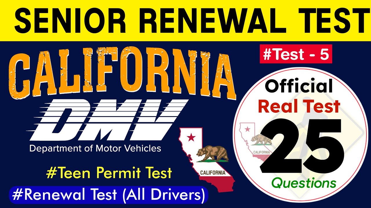 California DMV Senior Renewal Test 2025 | DMV Written Test 2025 #californiadmvtest #dmvtest