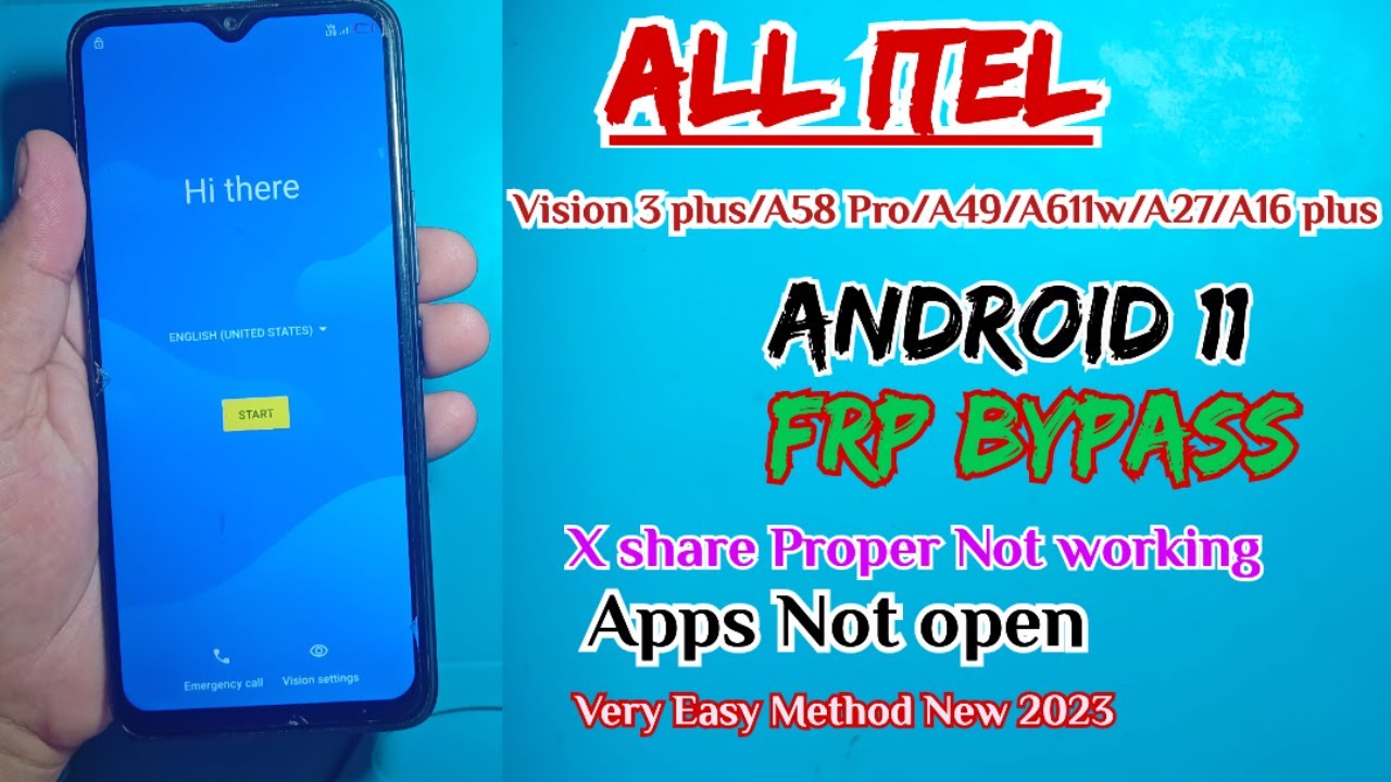 Itel a58 pro/a611w/a49/s661l/a27 frp bypass 2023 |Itel Vision 3 plus (p682lp) frp bypass android 11