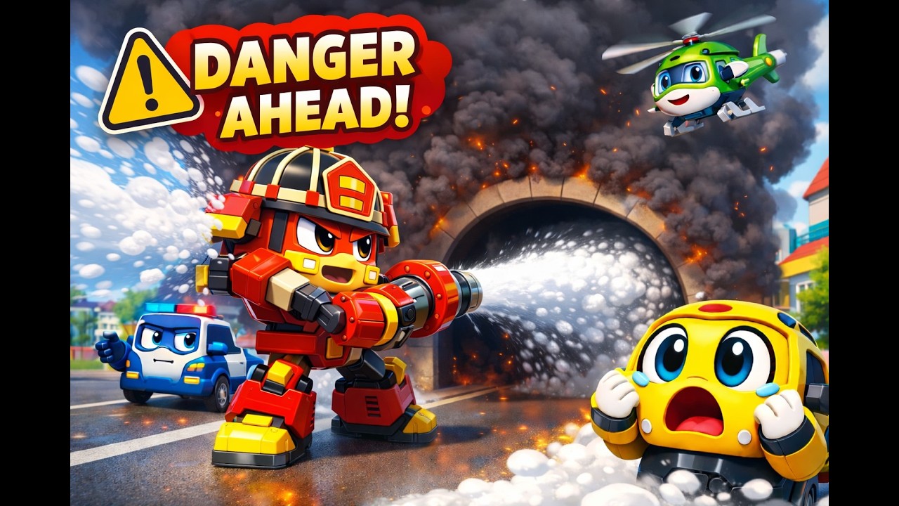 Tunnel Fire Rescue! 🚒 Emergency Escape & Safety Lessons for Kids │ Robocar Poli STEM