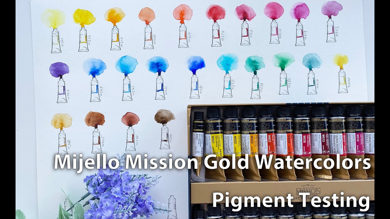 Mijello Mission Gold Pure Pigment Testing - Korea Watercolor