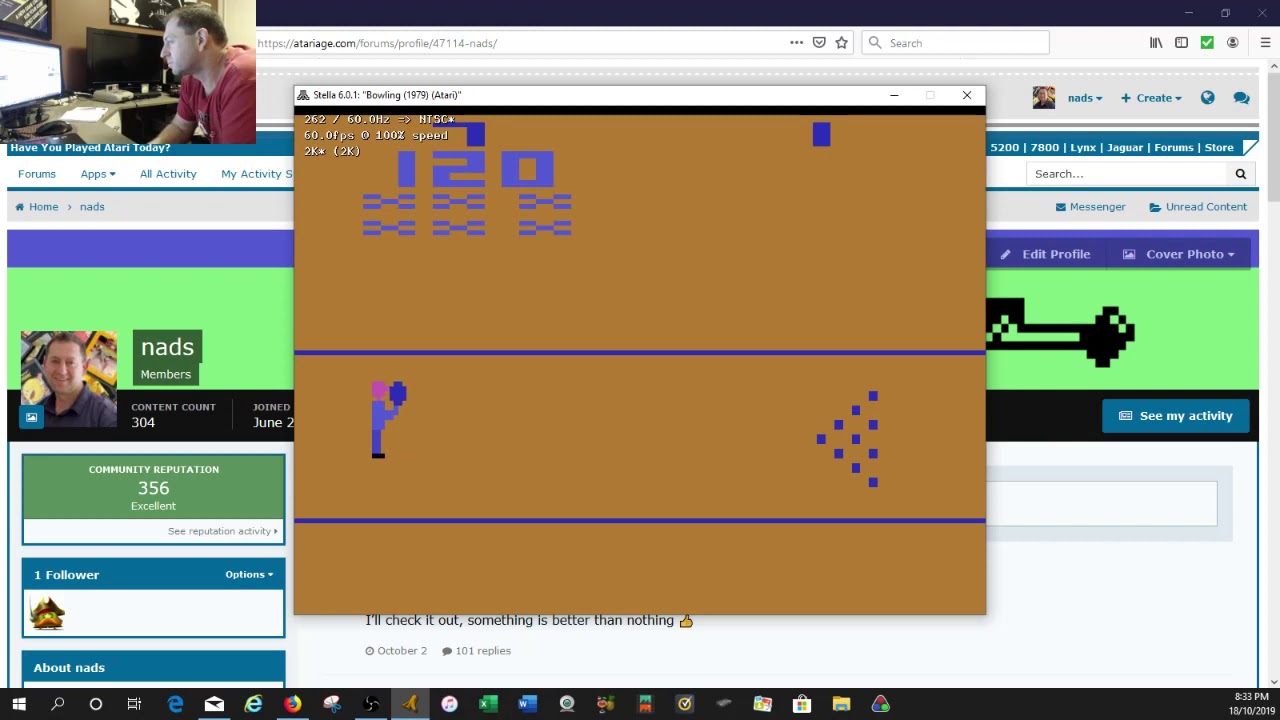 Atari 2600 Bowling Perfect Game 300 pins